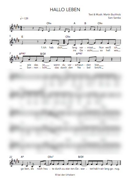Hallo Leben - Noten